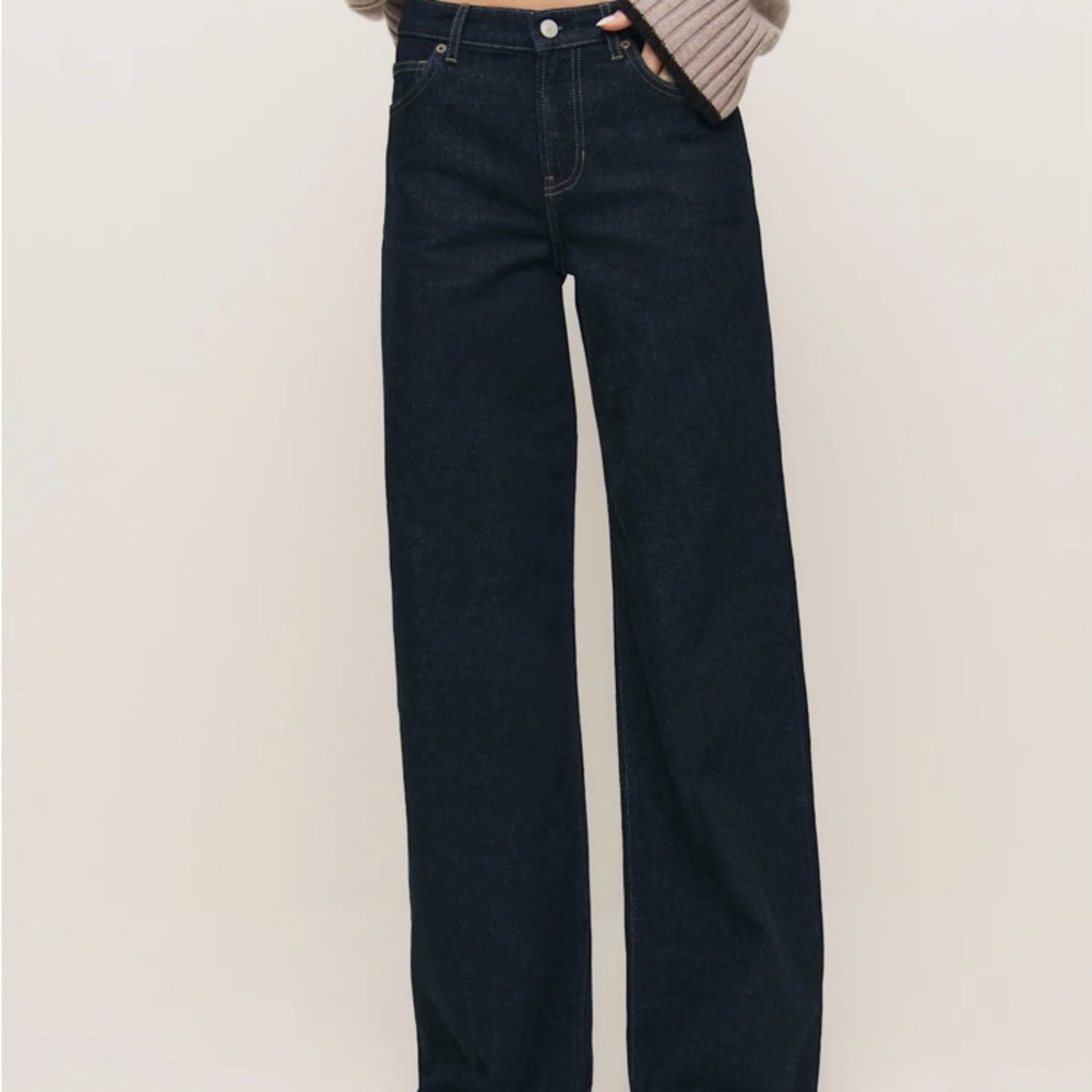 Reformation-Carey Low Rise Slouchy Wide Leg Jeans-Dark Wash-Size 26-NWT